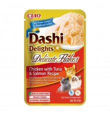 INABA CAT Dashi Delights Delicate Flakes Chicken with Tuna & Salmon - cat treat - 40g