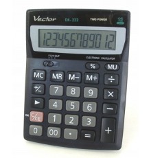 Vector KAV DK-222 office calculator, 12 digits, 103 x 137 mm, black