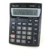Vector KAV DK-222 office calculator, 12 digits, 103 x 137 mm, black