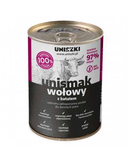UNISZKI Unismak Beef with Sweet Potato - Wet Dog Food - 410g