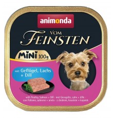 ANIMONDA Vom Feinsten Adult Mini Poultry, salmon and dill - wet dog food - 100g