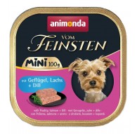ANIMONDA Vom Feinsten Adult Mini Poultry, salmon and dill - wet dog food - 100g