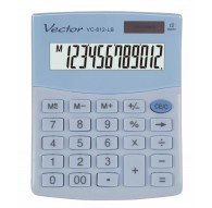 VECTOR OFFICE CALCULATOR, KAV VC-812 LB, LIGHT BLUE