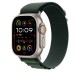Apple 49mm Dark Green Alpine Loop - Small - Natural Titanium Finish