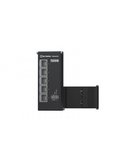 Teltonika NETWORKS TSF010 Flat Ethernet Switch Unmanaged Fast Ethernet (10/100) DIN rail Black