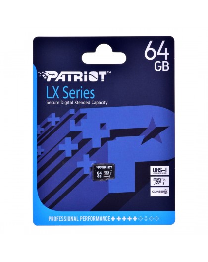 Patriot Memory PSF64GMDC10 memory card 64 GB MicroSDXC UHS-I Class 10
