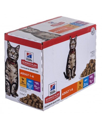 HILL'S Feline Adult Multipack Classic - saszetka 12x85g