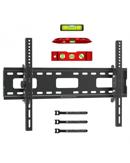 Maclean TV MC-421 Wall Mount Bracket 32"-90" VESA 600x400 80kg Tilting Universal Adjustable Spirit Level Accessories Flat Slim