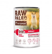 RAW PALEO Duoprotein Beef & Rabbit Adult - wet dog food - 400g