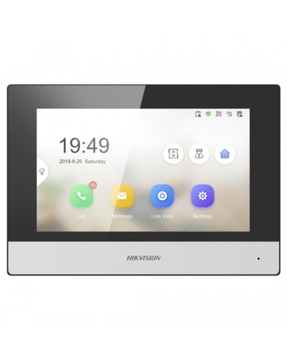 Hikvision DS-KH6320-WTE1 videokeskuse süsteem 17.8 cm (7") Must, Hõbe