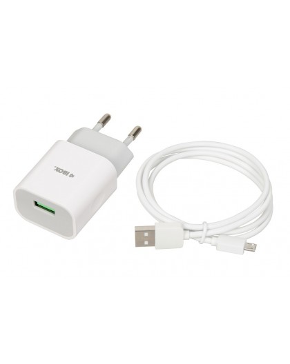 Power charger iBOX C-41 USB 2A, 1 USB port, microUSB cable, White