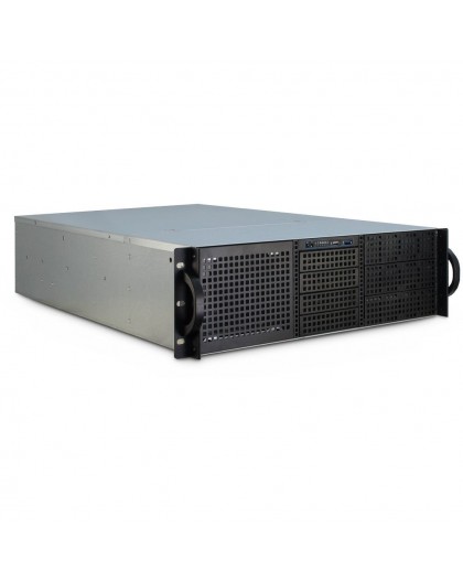 Inter-Tech 3U-30255 Rack Black, Stainless steel