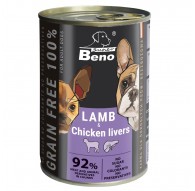 SUPER BENO Lamb with chicken livers - wet dog food - 415g