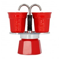 Bialetti Mini Express coffee machine red 2tz + 2 cups