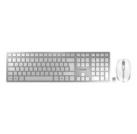 CHERRY DW 9100 SLIM klaviatuur Hiirt sisaldub Üks universaalne RF juhtmevaba + Bluetooth QWERTZ saksa hõbedane