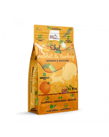 SYTA MICHA Chef Puppy Rabbit, turkey, banana and zucchini - dry dog food - 9kg