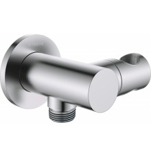 Round angled connector with handset holder