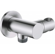 Round angled connector with handset holder