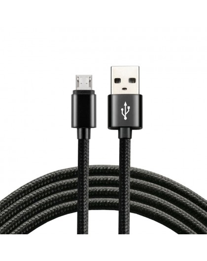 everActive cable micro USB 1m - Black, braided, quick charge, 2,4A - CBB-1MB