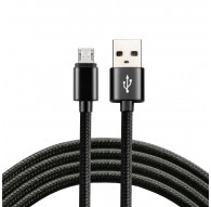 everActive cable micro USB 1m - Black, braided, quick charge, 2,4A - CBB-1MB