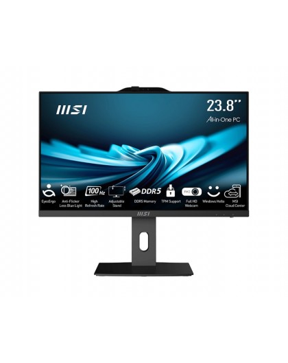 MSI AIO PRO AP242P 14M-649XEU i5-14400 23.8" IPS LED FHD Non-Touch Anti-Glare 16GB SSD512GB M.2 AX211 WiFi 6E NoOS Black