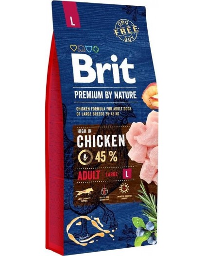 BRIT Premium by Nature Взрослый Большой Курица - сухой корм для собак - 15 кг