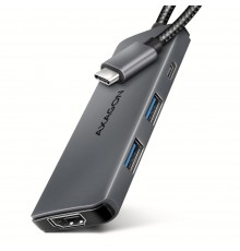 Axagon HMC-5H8K USB 5Gbps hub 2x USB-A USB-C HDMI 8k/30Hz PD 100W kabel USB-C Wired USB 3.2 Gen 1 (3.1 Gen 1) Type-C Grey