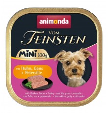 ANIMONDA Vom Feinsten Adult Mini Chicken, goose and parsley - wet dog food - 100g