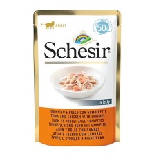 SCHESIR in jelly Tuna and chicken with shrimps - wet cat food - 50 g