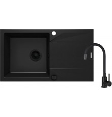 Granite sink with tap 1-bowl with drainer