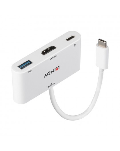 Lindy USB 3.2 Type C to HDMI Converter with USB Type A Port and Power Delivery