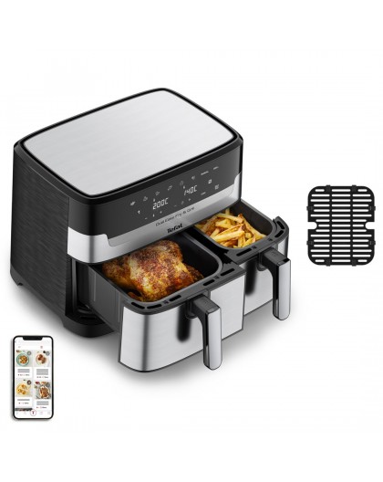 Tefal Dual Easy Fry & Grill EY905D Double 8.3 L Stand-alone 2700 W Hot air fryer Stainless steel