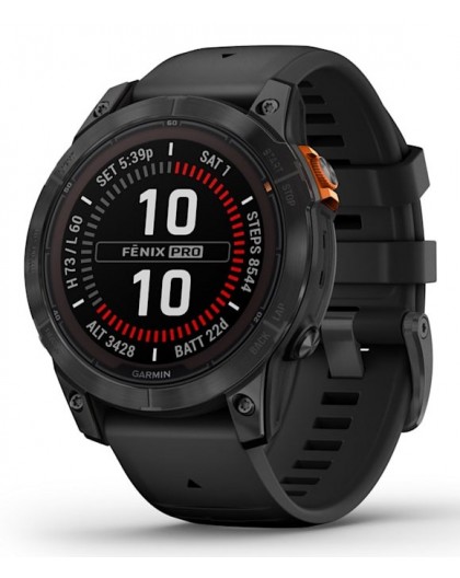 Garmin fēnix 7 Pro Solar Edition 3.3 cm (1.3") MIP 47 mm Digital 260 x 260 pixels Touchscreen Black, Grey Wi-Fi GPS (satellite)