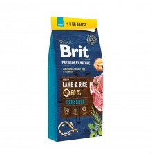 BRIT Premium by Nature Sensitive Lamb and rice - dry dog food - 15kg + 3kg