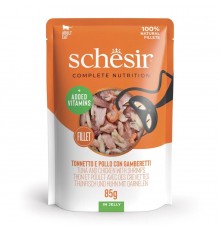 SCHESIR Tuna and chicken with shrimp in jelly - wet cat food - 85g