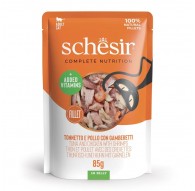 SCHESIR Tuna and chicken with shrimp in jelly - wet cat food - 85g