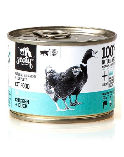 3COTY 12. Chicken with duck - wet cat food - 180g