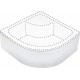 Shower tray cover semicircular 80x80 cm