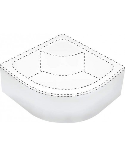 Shower tray cover semicircular 80x80 cm
