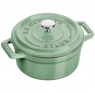STAUB MINI COCOTTE Мини-красная чугунная кастрюля круглая 250 мл, Мятный