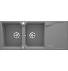 2-bowl granite sink with drainer