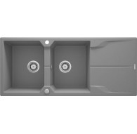 2-bowl granite sink with drainer