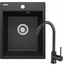 Granite sink with 1-bowl faucet