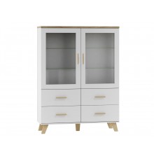 Cama display cabinet LOTTA 2D4D white + sonoma oak