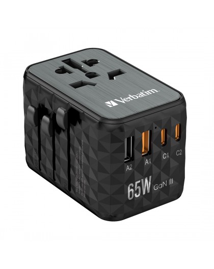 Verbatim GAN III UTA-05 2 X USB-C PD 65W & QC 4+ / 2 X USB-A