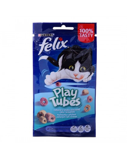 FELIX Play Tubes Fish, Shrimps - dry cat food - 50 g