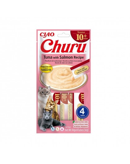 INABA Churu Senior Tuna with Salmon Recipe - cat treats - 4x14g