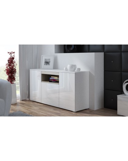 Cama sideboard VIVA 150 white/white gloss + sonoma oak