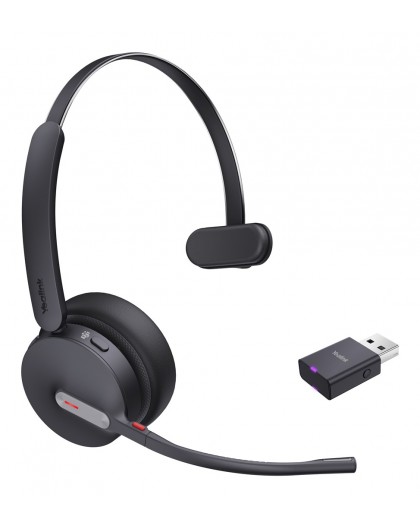 Yealink WH64 Hybrid Mono Teams Headset Wireless Head-band Office/Call center Micro-USB Bluetooth Black