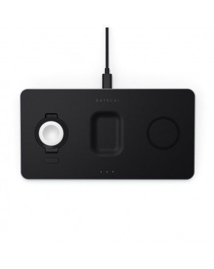 Satechi ST-X3TWCPM mobile device charger Headphones, Smartphone, Smartwatch Black AC Wireless charging Indoor